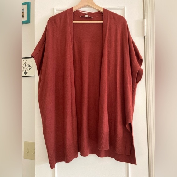 Loft Wool Blend Cardigan Sleeveless Rust Red/brown XS/S - Picture 1 of 7